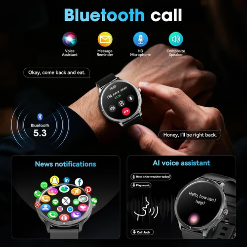 Miniatura 2 de Reloj inteligente, reloj inteligente AMOLED de 1.75 pulgadas para hombres y mujeres (respuesta/hacer llamadas), rastreador de actividad física