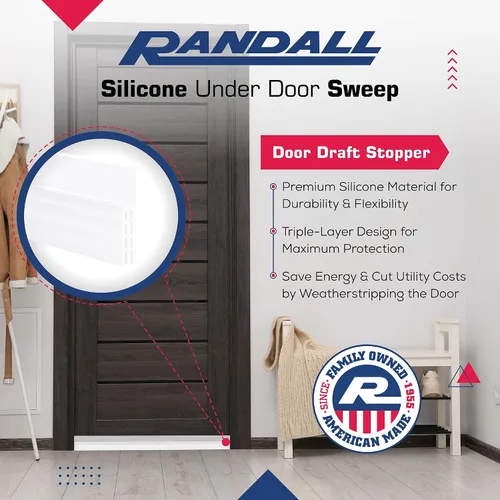 Miniatura 5 de Tope de Corrientes de Aire para Puerta con Respaldo Adhesivo – Barrido de Silicona Bajo la Puerta para Puertas Interiores y Exteriores, Aislamiento