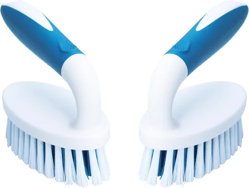 Cepillo de fregar, paquete de 2 cepillos de limpieza para el hogar con cerdas rígidas, cepillo para fregar alfombras, ducha, bañera, cocina,