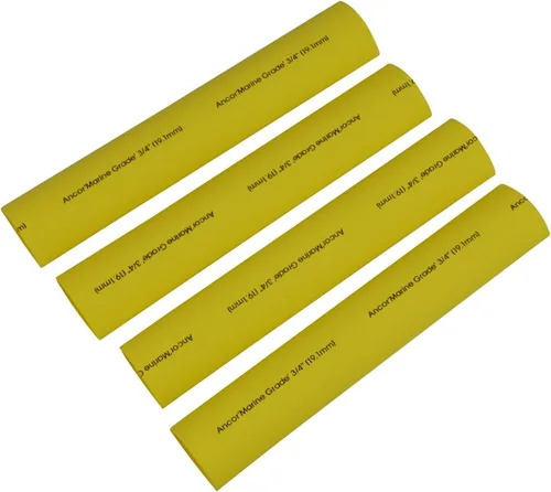 Tubos para electricidad termorretráctiles con adhesivo activado por calor de grado marítimo de Ancor Amarillo/paquete de 3