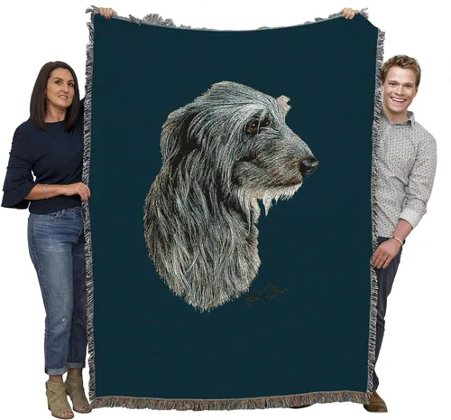 Pure Country Weavers Manta tejida Scottish Deerhound Blue BG por Robert May - Manta de tapiz de algodón, fabricada en los Estados Unidos, 72 x 54
