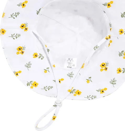 Miniatura 77 de Sombrero de sol para bebé niña con UPF 50+ sombrero de playa ajustable para exteriores con ala ancha