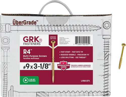 Miniatura 23 de GRK Fasteners R4™ # 9 x 1-1/2 pulgadas, tornillos de marco multiusos, 820 piezas, revestimiento Climatek™ resistente a la corrosión, vallas