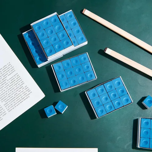 Miniatura 7 de Junkin Cubos de Tiza para Billar Taco de Billar Taco de Pool Tiza para Mesa Accesorios de Mesa para Clubes Bares Hogar Azul
