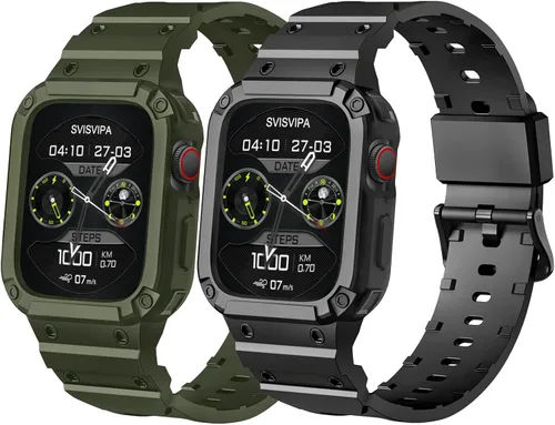 Miniatura 15 de Correa con funda compatible con Apple Watch de 1.614 pulgadas, 1.575 pulgadas, 1.496 pulgadas, iWatch Series 8 7 SE 6 5 4 3 2 1, correa deportiva