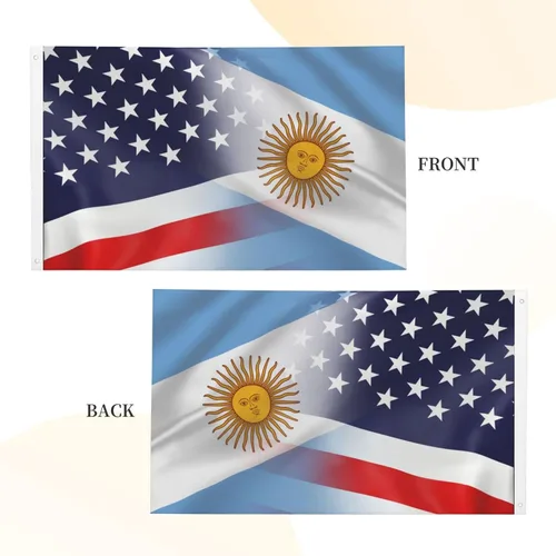 Miniatura 3 de Bandera de Argentina y Estados Unidos de 3 x 5 pies, color vivo y resistente a la decoloración UV, banderas de Argentina y Estados Unidos