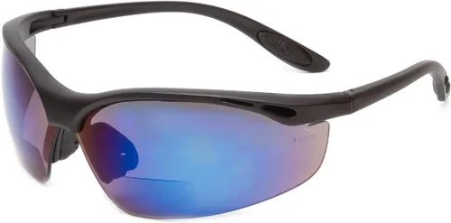 Miniatura 2 de Calabria 91348 BIFOCAL Gafas de seguridad Z87 con clasificación de impacto espejo negro y azul +1.00