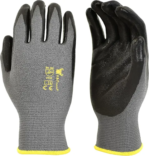 Miniatura 14 de Guantes de trabajo con revestimiento de micro espuma - Guantes de jardín, uso general, construcción, trabajo de jardinería, talla L