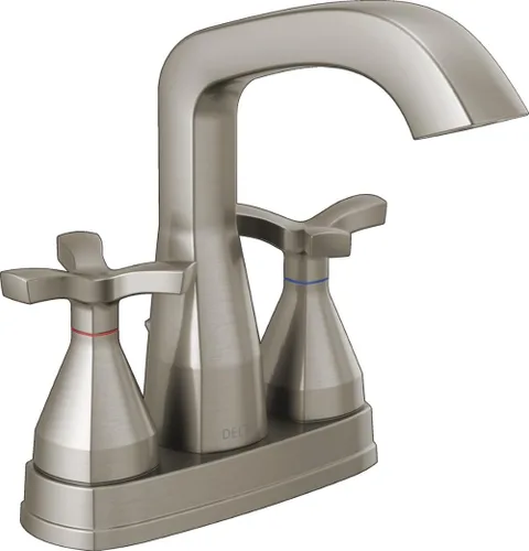 Miniatura 9 de Delta Faucet Stryke - Grifo de baño negro mate, grifo de baño central con asas cruzadas, tecnología de sello de diamante, ensamblaje de drenaje