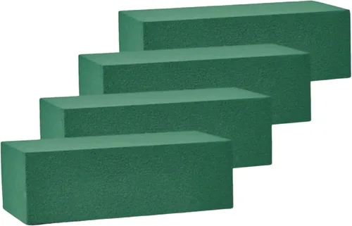 Miniatura 8 de Bloques de espuma floral (4 ladrillos) – Espuma de floristería húmeda – Bloque de espuma verde para arreglos de flores artificiales y frescas