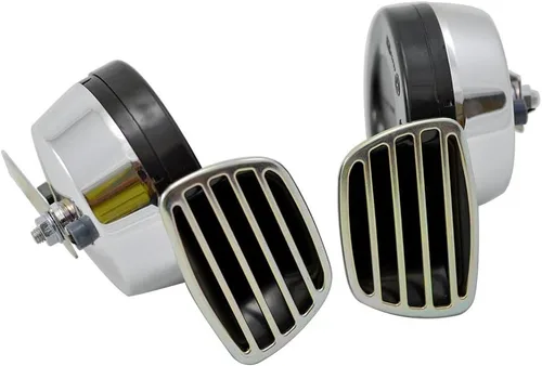 Miniatura 3 de Cromo Twin Trumpet SNAIL de tono alto/bajo de 12 V V electromagnético ruidoso dual reemplazo bocina compacto kit universal completo con soportes