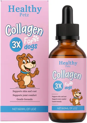 Colágeno líquido para perros, colágeno diario para perros con tres tipos de colágeno y VC, suplemento saludable para las articulaciones, abrigo,