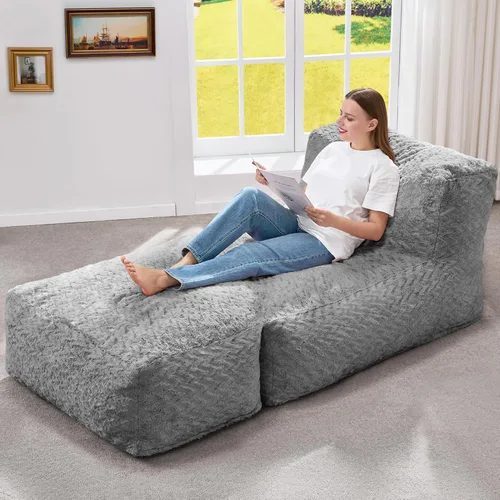 Miniatura 32 de Hobestluk Puf con espuma viscoelástica, tela de piel sintética ultrasuave, diseño ergonómico, puf pequeño, para sala de estar, dormitorio, sala