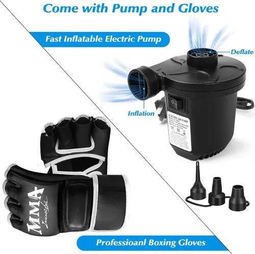 Miniatura 6 de Standing Punching Bag for Adults with Pump and Gloves, 69'' Kick Boxing Bag with Stand Inflatable Freestanding Heavy Bag Kicking Bag for Training
