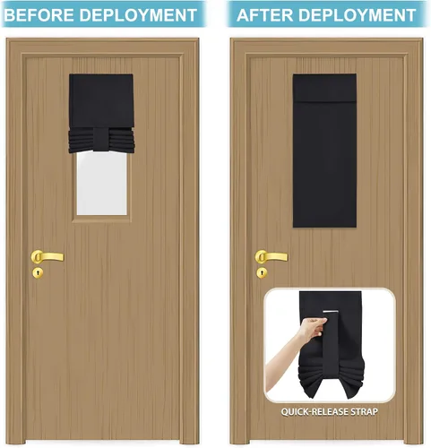 Miniatura 6 de RYB HOME 2 Paneles Cubierta de Ventana de Puerta de Aula, Persianas Opacas para Ventanas y Puertas de Aula Cubierta Persianas de Confinamiento