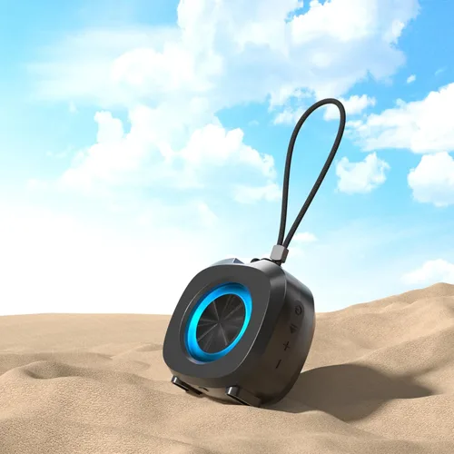 Miniatura 5 de Altavoz Bluetooth, inalámbrico portátil, altavoz impermeable IPX5, Bluetooth 5, luces de color RGB, sonido estéreo fuerte, bajo, emparejamiento TWS