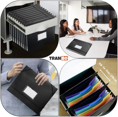 Miniatura 5 de Carpeta colgante de archivos de 7 bolsillos con ganchos retráctiles para archivador, organizador de archivos de acordeón expandible 2 en 1