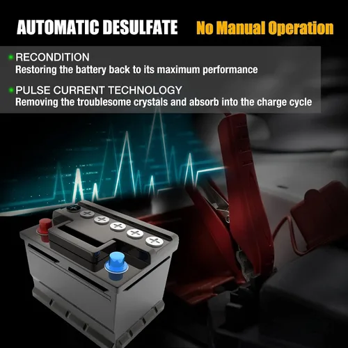 Miniatura 5 de MOTOPOWER Cargador automático de 12V 1000mA - Mantenimiento de la batería - Mantener el cargador y el desulfatador de batería con protección