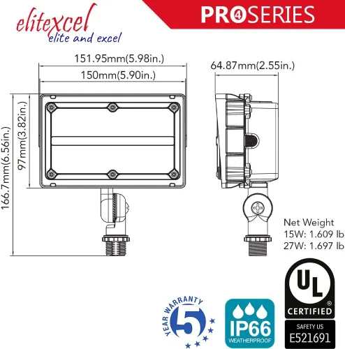 Miniatura 3 de Focos LED de seguridad para exteriores del atardecer al amanecer para el jardín, iluminación de paisaje industrial Gen4 de 15 W, foco de 50 W MH