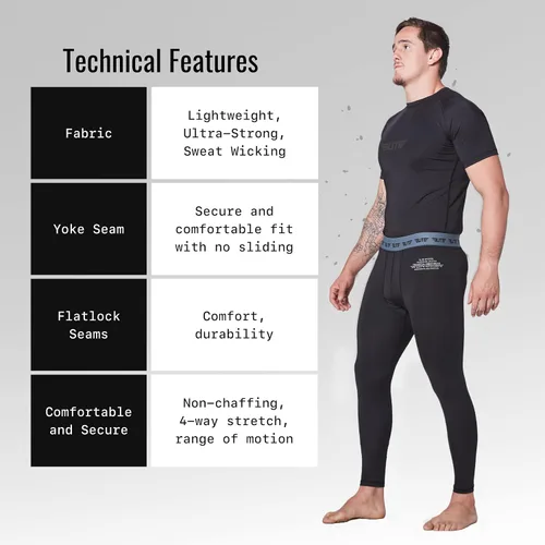 Miniatura 5 de Elite Sports Leggings BJJ Spats para hombre, los mejores pantalones de compresión Jiu Jitsu MMA sin Gi Spat para hombre