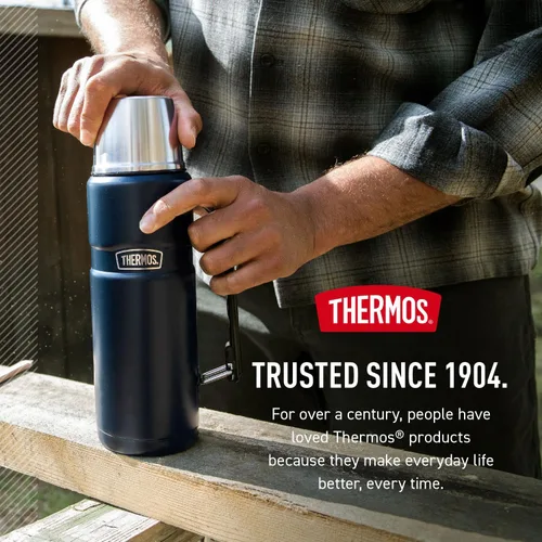 Miniatura 7 de Botella inoxidable para bebidas de 68 onzas líquidas, modelo King, de la marca Thermos, Acero inoxidable