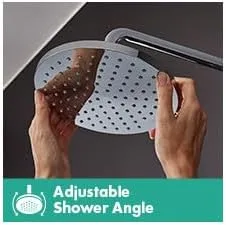 Miniatura 5 de Hansgrohe Vernis Blend 26093821 - Cabezal de ducha de 8 pulgadas, 1 pulverizador completo en níquel cepillado, 26093821 cepillado níquel