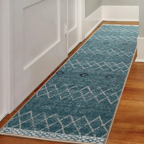 Antep Rugs - Alfombras antideslizantes de 2 x 7 pies (antideslizante) con parte trasera de goma, de estilo antiguo, bohemio, marroquí y con pelo