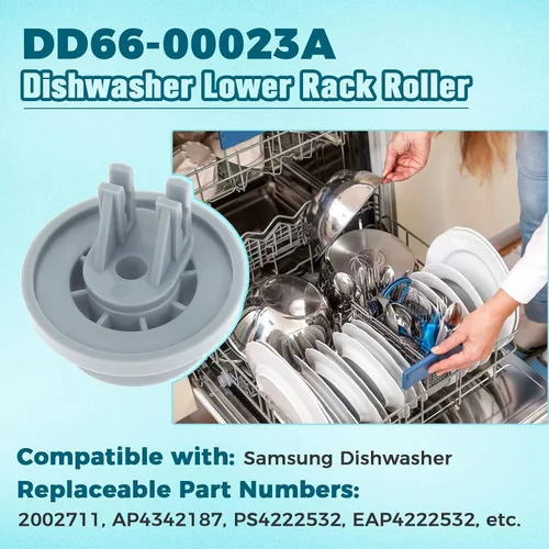 Miniatura 6 de DD66-00023A - Rodillo inferior para lavavajillas compatible con Kenmore Samsung Lavavajillas, parte inferior de repuesto 2002711, AP4342187