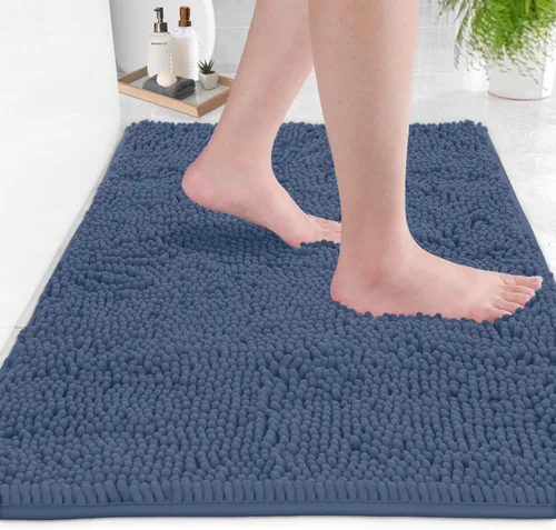 Miniatura 78 de LuxUrux Tapete de microfibra afelpada, de felpilla extrasuave, pelo largo de 1 pulgada, muy absorbente, para baño o ducha, lavar y secar a máquina