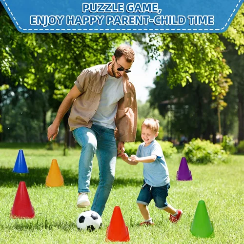 Miniatura 4 de Win SPORTS Juego de conos de tráfico de plástico para entrenamiento, conos de agilidad para interiores y exteriores y eventos festivos