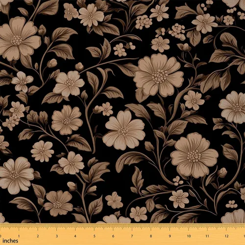 Miniatura 26 de Feelyou The Yard - Tela de flores Groovy de 2 yardas para niños, tela de tapicería floral retro para sillas para niños, niñas, adolescentes, flores