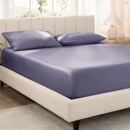 Miniatura 18 de Bare Home Sábana Bajera Ajustable de Satén de Algodón 100% Orgánico - 400 Hilos - Tejido de Satén Suave - Transpirable y Refrescante - Lujo de Hotel