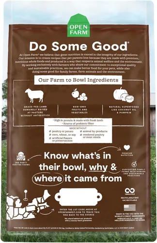 Miniatura 2 de Open Farm - Alimento seco para gatos sin granos de cordero criado en pasto, receta de cordero criado humanamente con superalimentos sin OMG y sin