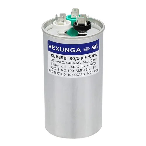 Miniatura 40 de VEXUNGA - 25/5 uF 25+5 MFD 370V o 440V Condensadores redondos de arranque dual 25 5 uF 370 440 Volt VAC CBB65 Condensadores para acondicionador