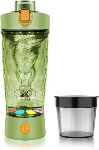Miniatura 10 de PROCHAIN Botella agitadora eléctrica de proteínas, mezclador de batidos de proteínas, taza de mezcla automática portátil para preentrenamiento, Azul