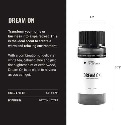 Miniatura 3 de Aceite Difusor Colección Hotel - Sueña - Aceite Esencial de Fragancia de Aromaterapia - Té Blanco Brillante, Vainilla Dulce y Cedro Terroso - 50ML