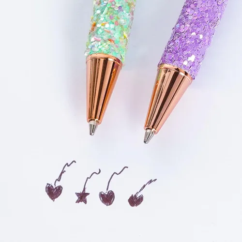 Miniatura 7 de jiebor 11 bolígrafos de fantasía con purpurina, bonitos y divertidos, de metal, retráctiles, para mujeres, escritura, negocios, oficina, suministros