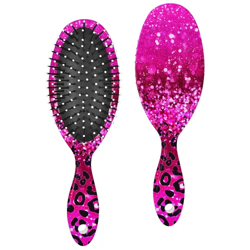 Miniatura 8 de WIRESTER Cepillo desenredante para todo tipo de cabello, cepillo de pelo para niñas y mujeres, adecuado para cabello húmedo y seco, brillo dorado