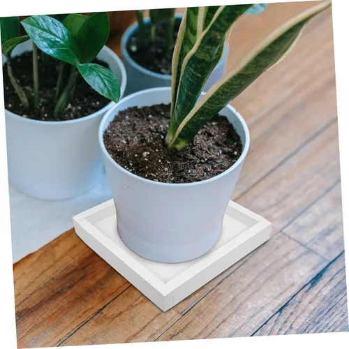 Miniatura 2 de MERRYHAPY Bandeja cuadrada de imitación de cemento para macetero, alfombra cuadrada para exteriores, bandeja decorativa decorativa para plantas