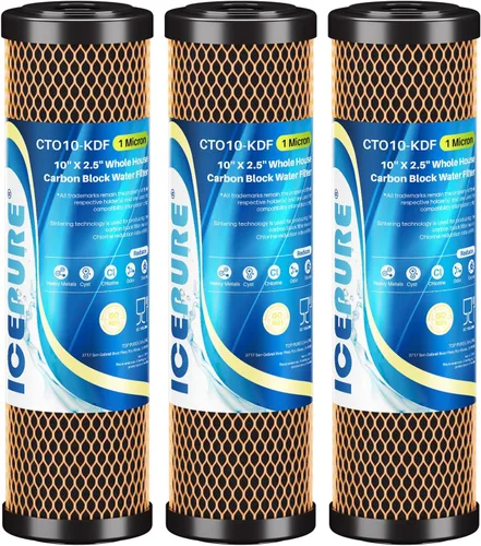 Miniatura 19 de ICEPURE 1 Micron 10" x 2.5" Whole House PFOA/PFOS Carbon Water Filter Cartridge Replacement for DuPont WFPFC8002, WFPFC9001, SCWH-5, WHCF-WHWC