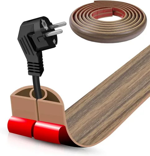 Miniatura 12 de Cubierta autoadhesiva para cables de suelo, gestión de cables de 3.3 pies, protector de tira de extensión para cables, evita tropiezos de cables