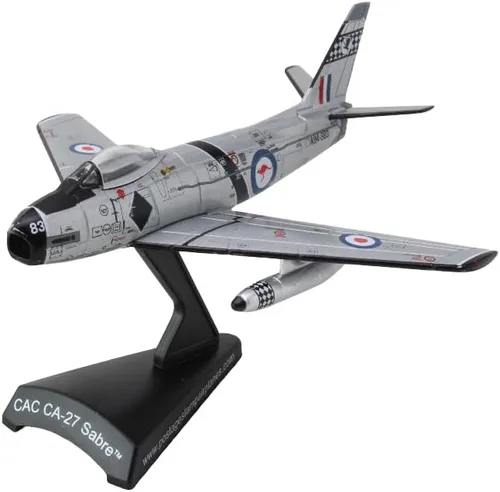 Miniatura 2 de CAC Avon Sabre Royal Australian Air Force Modelo de avión fundido a presión escala 1/110 con soporte de exhibición, coleccionable altamente