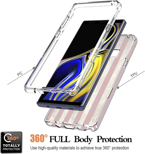 Miniatura 3 de Funda para Galaxy Note 9, Samsung Note 9 N960U con protector de pantalla de vidrio templado, funda protectora de cuerpo completo con bonito