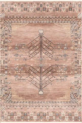 Miniatura 67 de NuLOOM - Alfombra con diseño de medallón, con flecos, modelo Ethel Harriet Marrón Claro