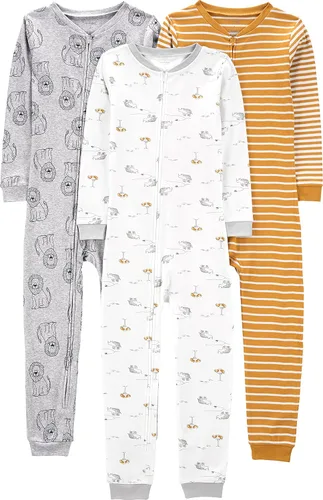 Miniatura 30 de Simple Joys by Carter's Pijama de algodón sin pies de ajuste cómodo para niños (3 unidades)