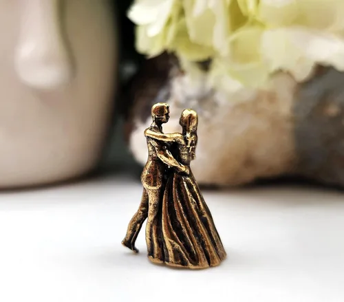 Miniatura 6 de Escultura en miniatura de pareja bailarina, hecha a mano, de latón, coleccionable, elegante, de pie