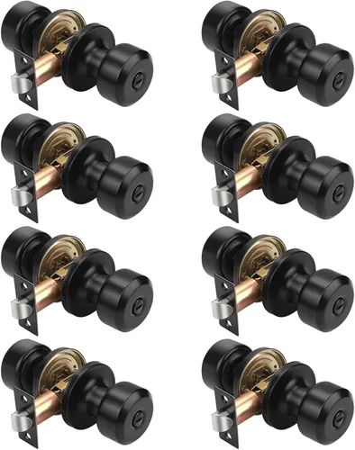 Miniatura 22 de KNOBWELL Paquete de 4 pomos de puerta cuadrados modernos para paso, pomos de puerta interiores, manija de puerta de pasillo y armario, color negro