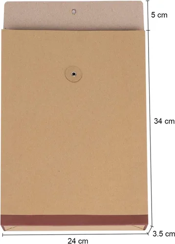 Miniatura 6 de 10 sobres de cuerda de papel kraft A4 con refuerzo, carpetas de archivos, facturas, bolsa organizadora de archivos con cierre de cuerda de botón