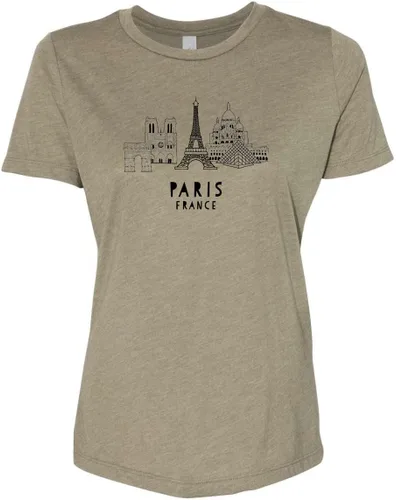 Miniatura 45 de Cute Women's Screen Printed Crew Neck Tee, Shirts With Sayings, Dusty Blue or Olive