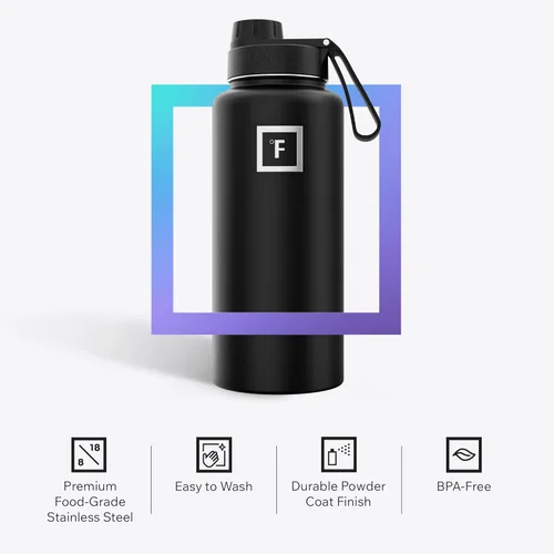 Miniatura 5 de IRON °FLASK Frasco de hidratación para acampar y senderismo con boquilla, botella de agua deportiva de acero inoxidable con aislamiento de boca